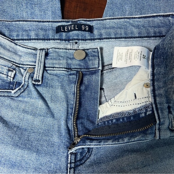 ANTHROPOLOGIE Level 99 Denim Mid Rise Straight Leg Jeans Distressed Size 25 - Picture 6 of 10